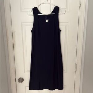 Vintage St. John Navy Sheath Mini Dress Sleeveless Scoop Neck
